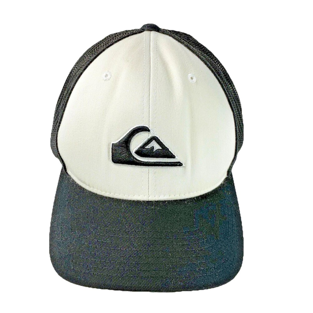 Quiksilver Flexfit Black and White Mesh Trucker Hat
